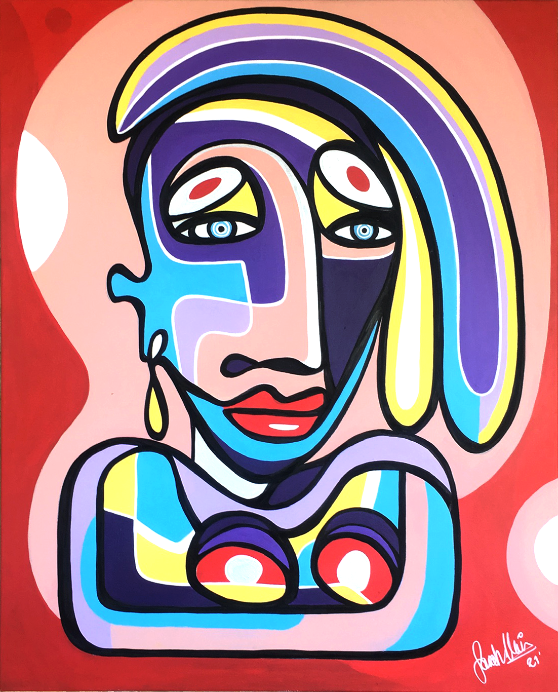 Where Love Lives, original abstract painting by Sarah Main, 2022